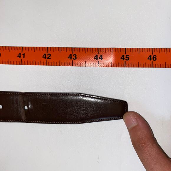 TUMI Brown Genuine Leather Gold-Tone Hardware Belt Men's Size 38 95 15314 - Picture 4 of 7